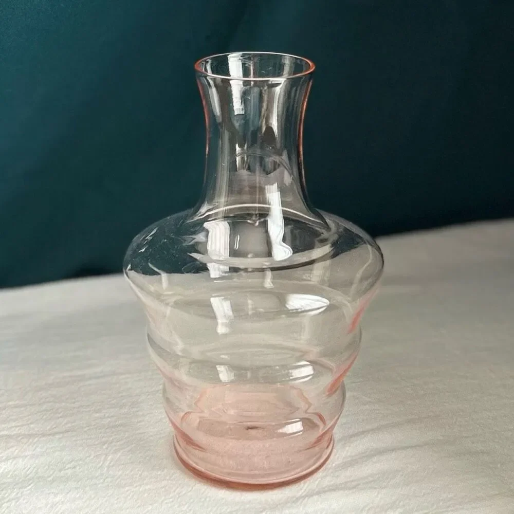 Vintage MCM Tiffin-Franciscan Blush Pink Tunble-Up Decanter Vase